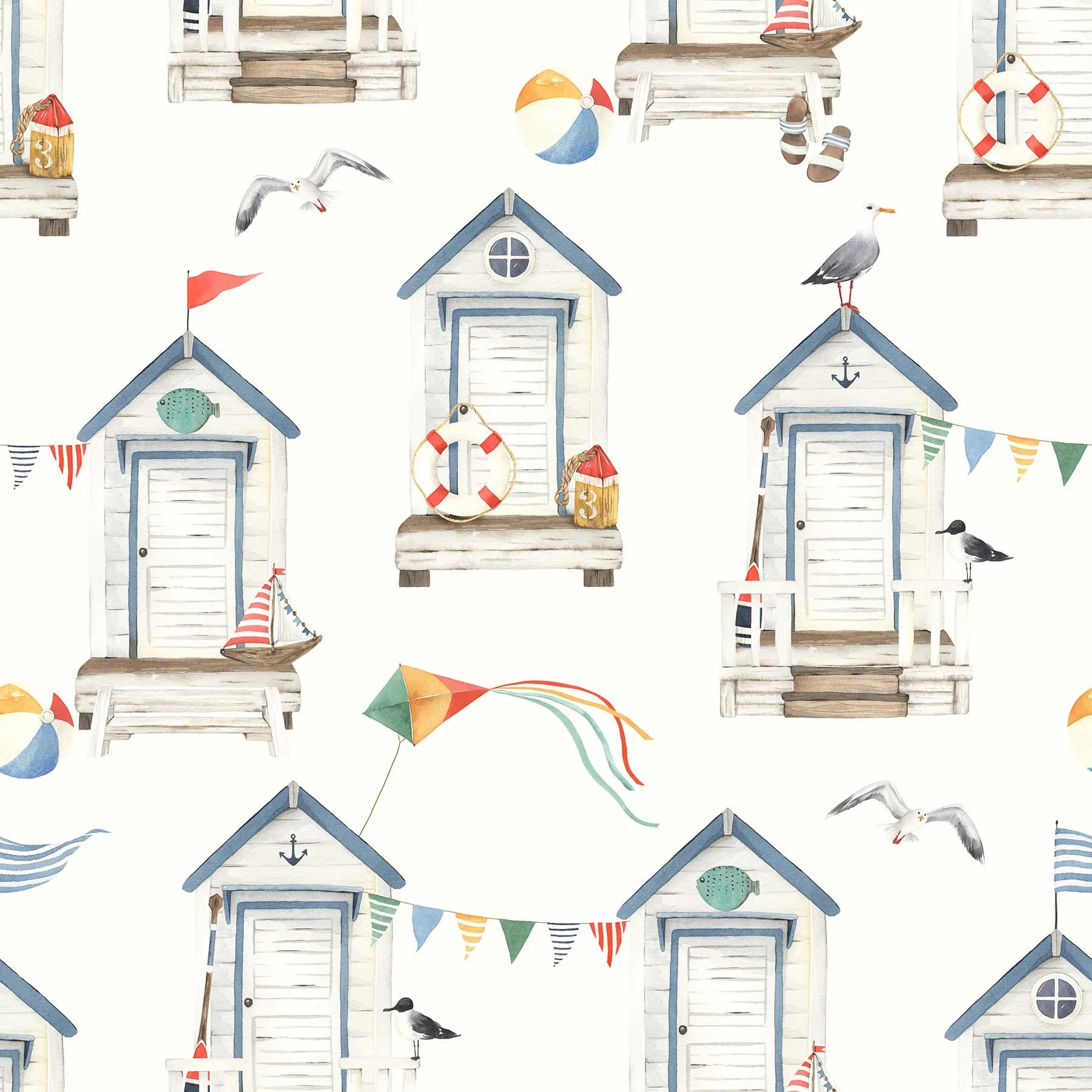 Beach Hut Wallpaper