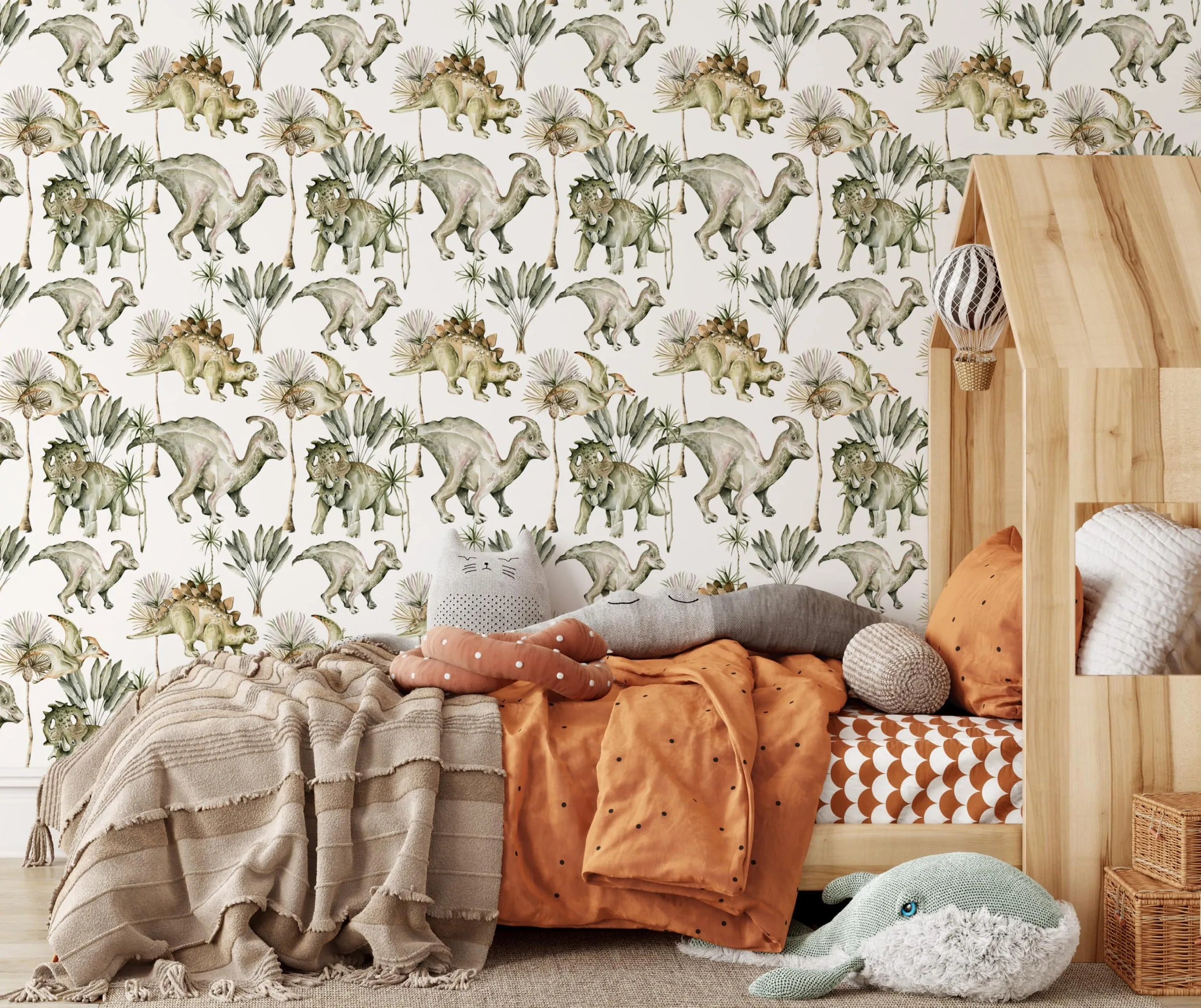 Dinosaur Wallpaper - Cute Peel and Stick Wallpaper for Kids Room