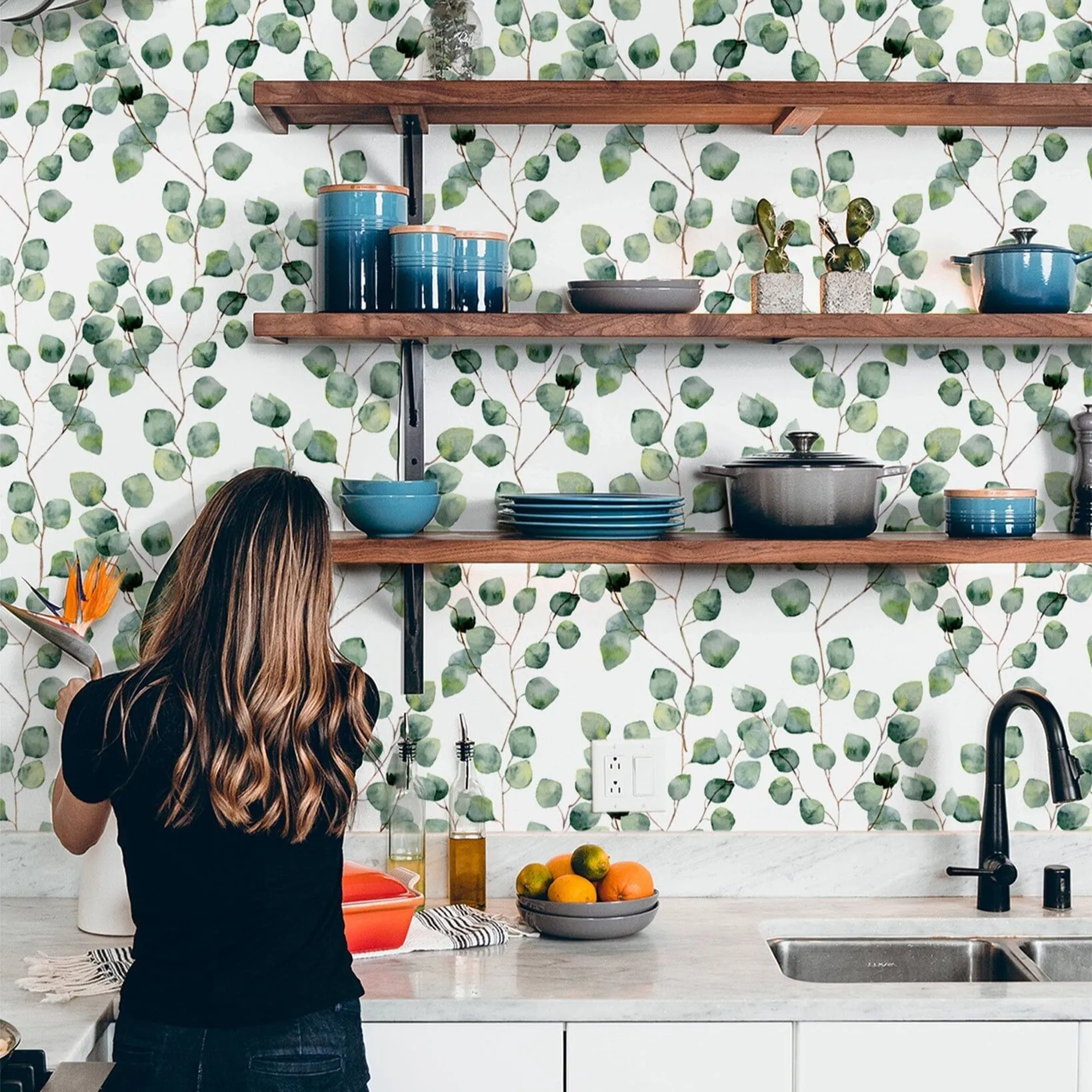 Eucalyptus Wallpaper - Removable Wallpaper - Self Adhesive WallPaper