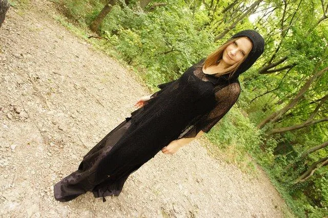 Hooded Net Poncho