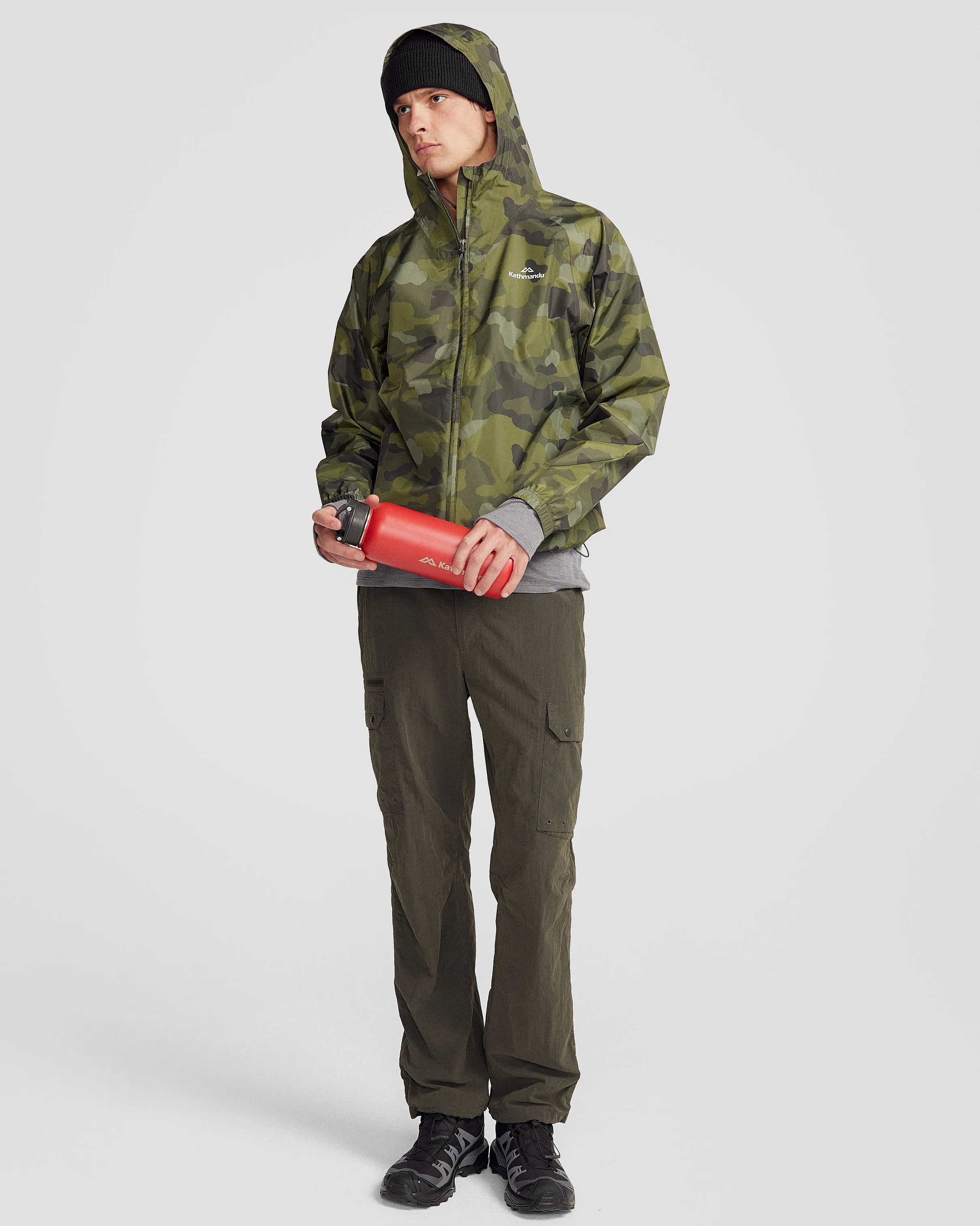 Pocket-it 2L Men's Rain Jacket v4 - Light Moss Tree Camo Print