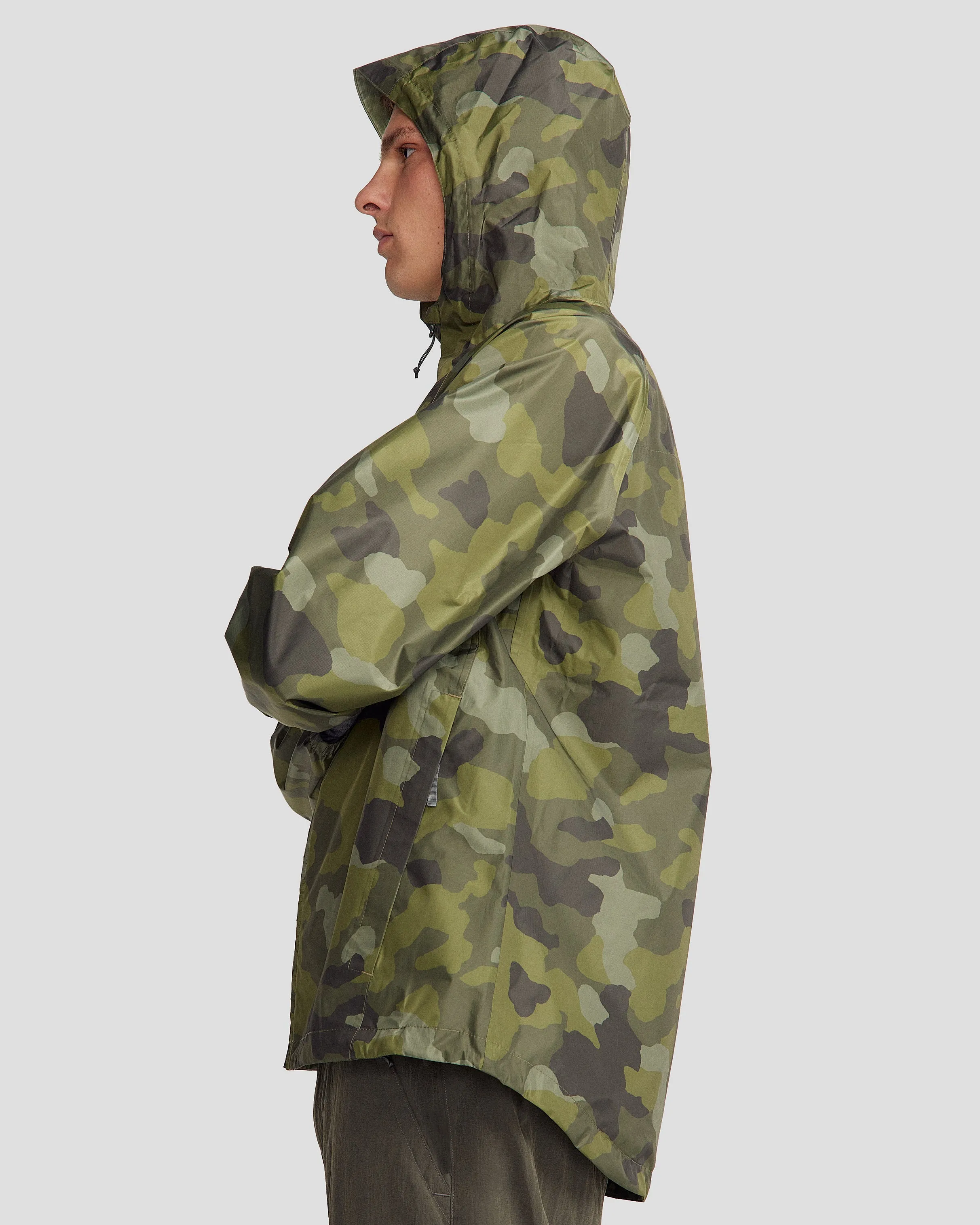 Pocket-it 2L Men's Rain Jacket v4 - Light Moss Tree Camo Print