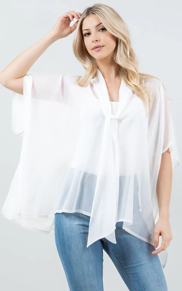 PON5502 See Through Light Weight Poncho Cover Up