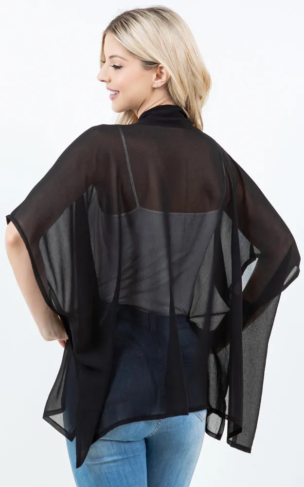 PON5502 See Through Light Weight Poncho Cover Up