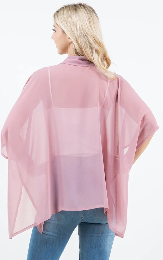 PON5502 See Through Light Weight Poncho Cover Up
