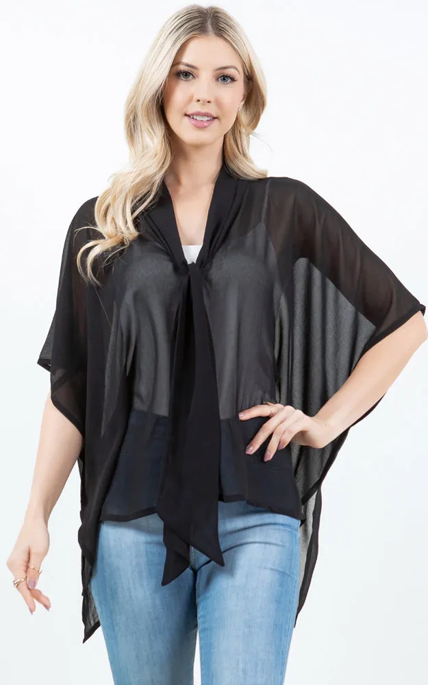 PON5502 See Through Light Weight Poncho Cover Up
