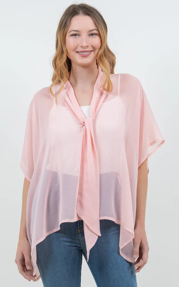 PON5502 See Through Light Weight Poncho Cover Up
