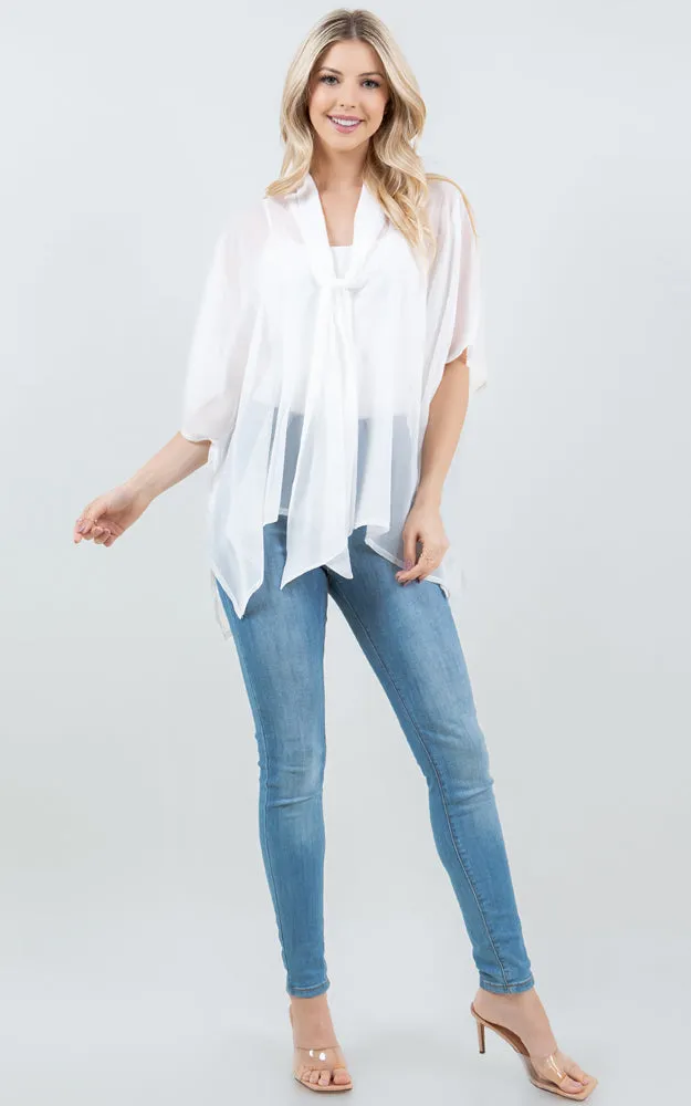 PON5502 See Through Light Weight Poncho Cover Up