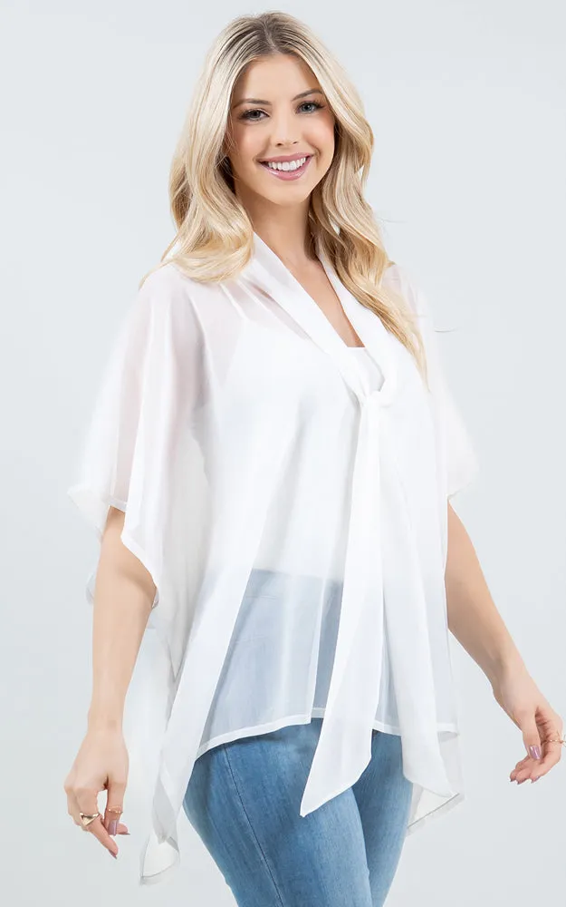 PON5502 See Through Light Weight Poncho Cover Up