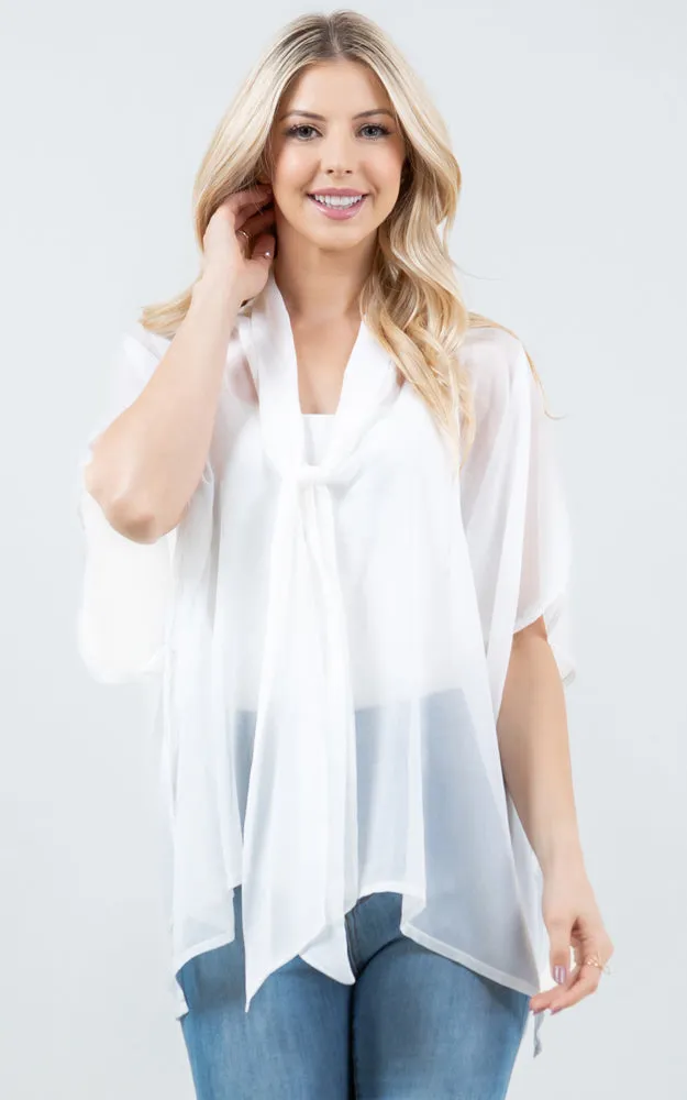PON5502 See Through Light Weight Poncho Cover Up