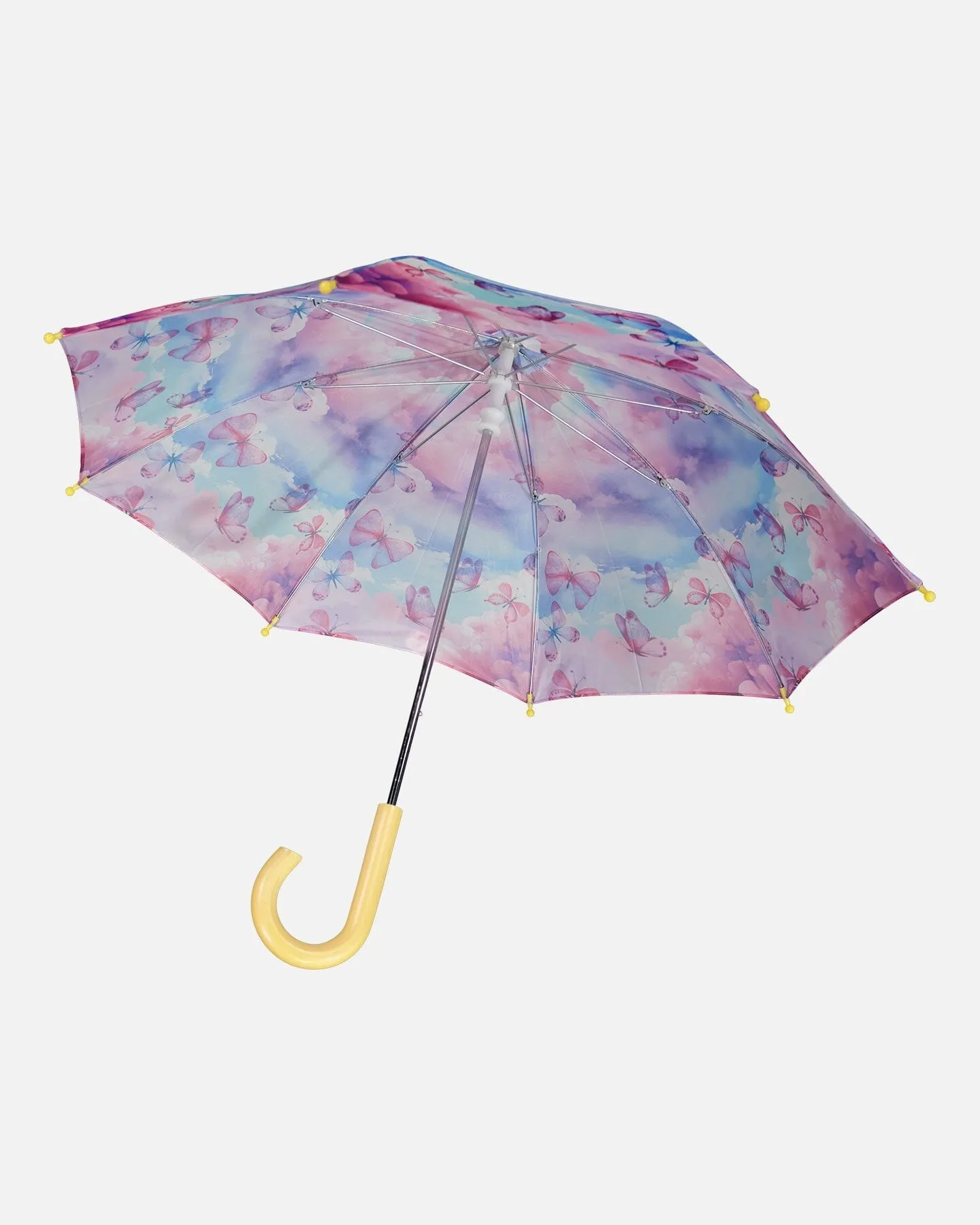 Printed Umbrella Butterflies On Multicolored Background
