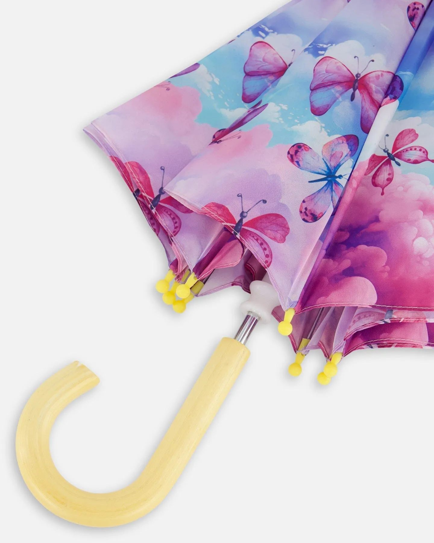 Printed Umbrella Butterflies On Multicolored Background