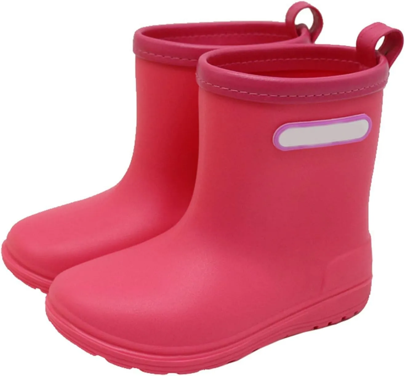 Toddler Rain Boots Easy On Mud Boots Kids Rubber Boots Lightweight Short Rain Boots Boys Waterproof Ankle Boots