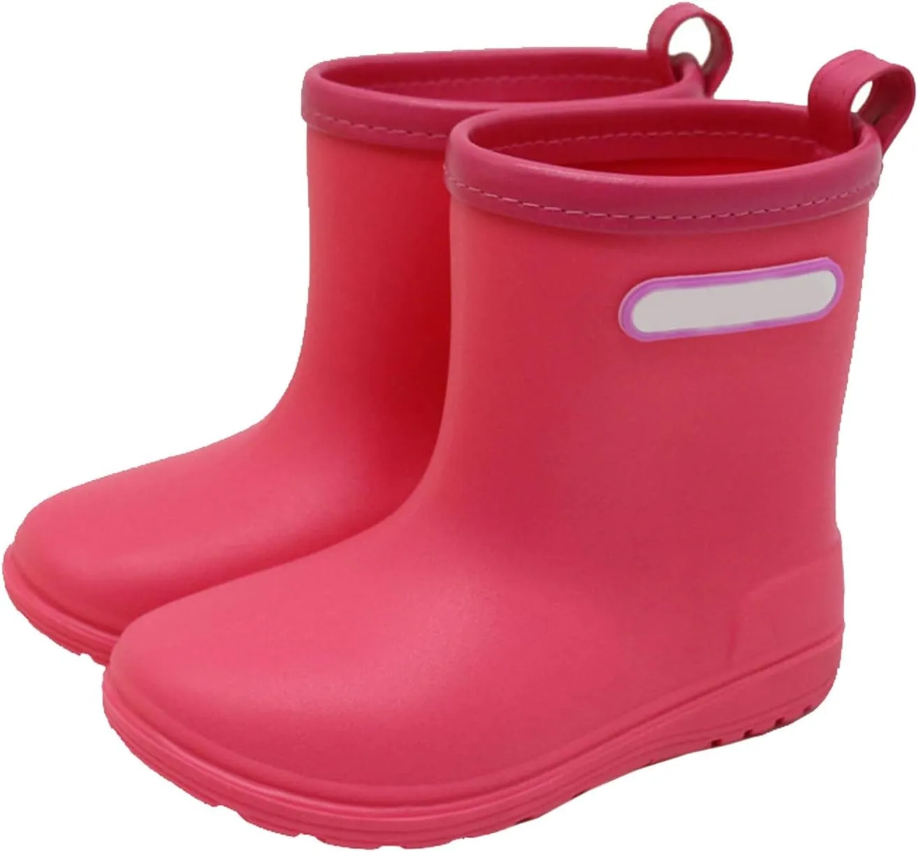 Toddler Rain Boots Easy On Mud Boots Kids Rubber Boots Lightweight Short Rain Boots Boys Waterproof Ankle Boots