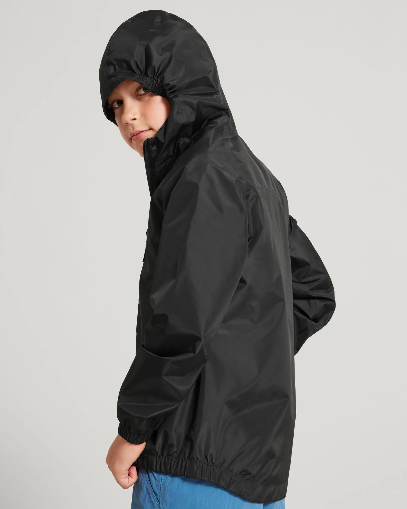 Youth Pocket-it 2-layer Rain Jacket - Black