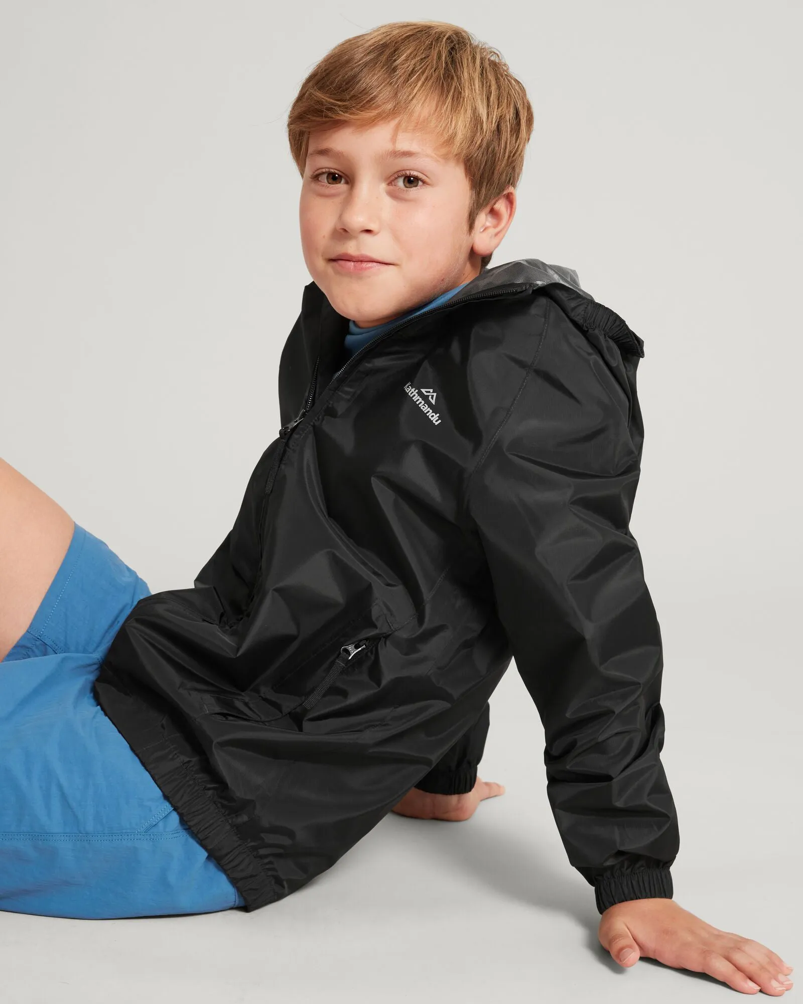 Youth Pocket-it 2-layer Rain Jacket - Black